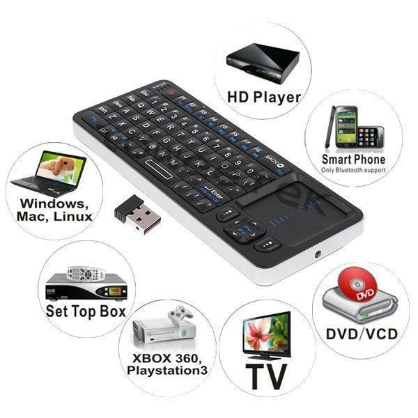 Mini Wireless Keyboard + Touchapd + IR Learning Remote Control 3 in 1 4