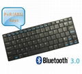 Stainless Steel Housing Mini Wireless Bluetooth Utra thin Keyboard