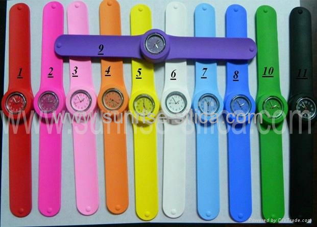 fashion colors silicone slap on watch 2