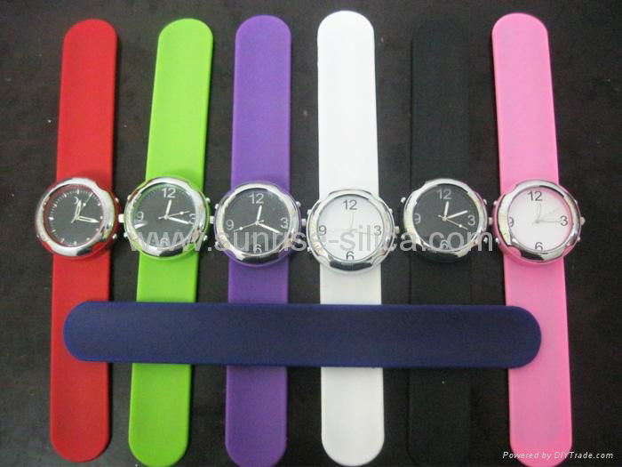 fashion colors silicone slap on watch 4