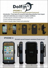 3-layer cell phone protective case for iphone4