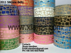 2011 fashion rubber plastic silicone pu belts