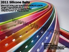 2011 fashion belts silicone belts rubber belts