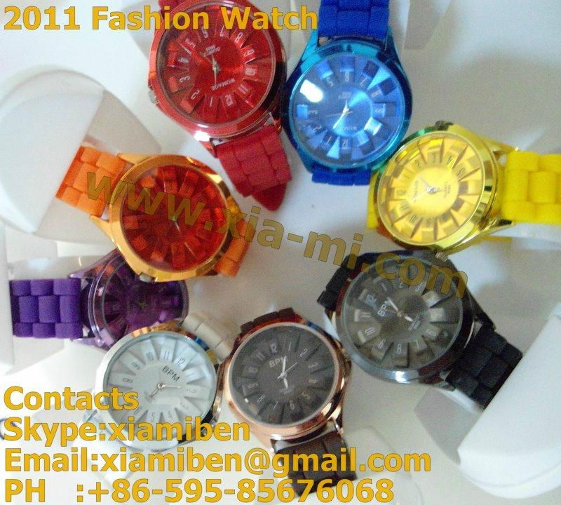 2011 popular waterproof silicone watches