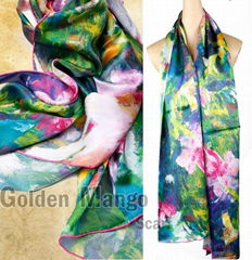 2011 latest fashion digital printing silk scarf 