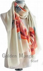 Printed wool scarf 