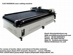 Laser cutting machinery for cloth drapery material