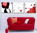 Canvas Painting Large Wall Clock with Three Pictures  1