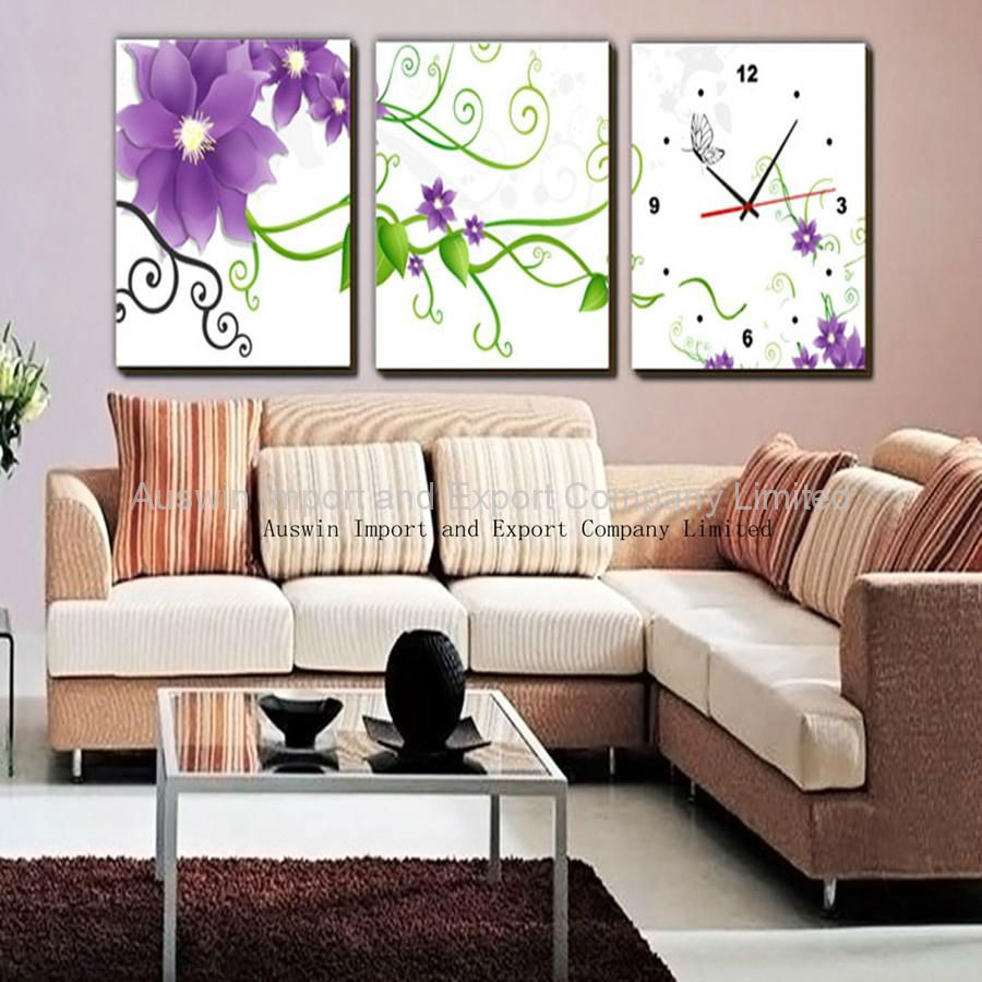 Decorative Hanging Picture With Wall Clock  2