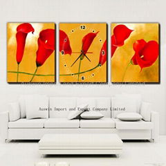 Modern Wall Hanging Picture With Clock 