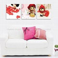 Canvas Painting Kids Funny Photo With Wall Clock  1