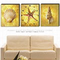 Modern Art Painting Wall Clock With Three Pictures