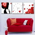 Modern Art Painting Wall Clock With Three Pictures 2