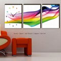Modern Art Painting Wall Clock With Three Pictures 4