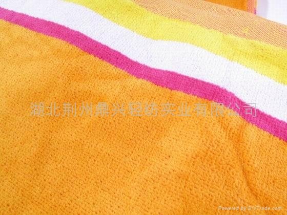 供应全棉割绒活性印花沙滩巾 1