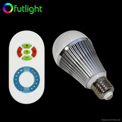 LED Color Temperature and Brightness Adjustable Bulb With RF Wireless Controller