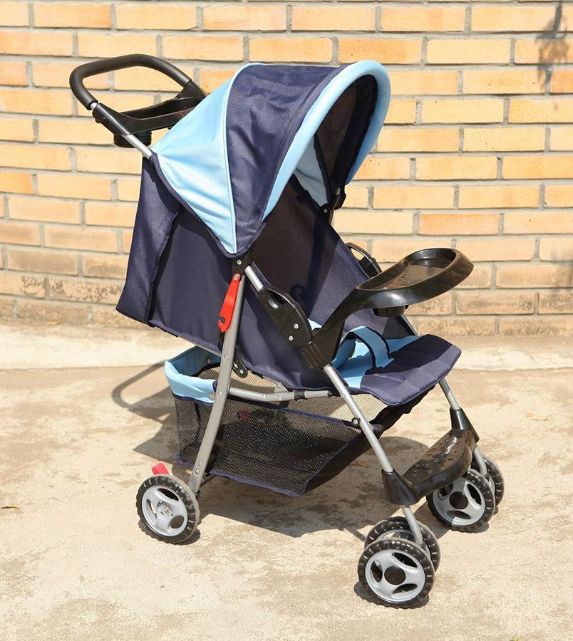 Umbrella baby stroller with food tray
