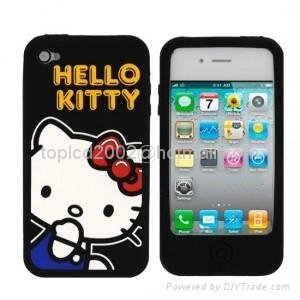 Hello Kitty Series Design Soft Silicon Silicone Back Cover Case For Iphone 4 4g 