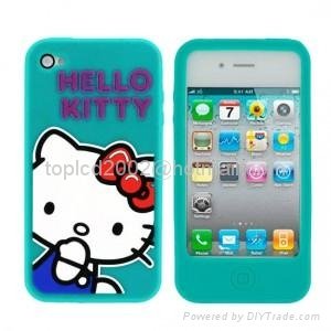 Hello Kitty Series Design Soft Silicon Silicone Back Cover Case For Iphone 4 4g  2