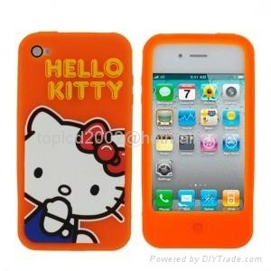 Hello Kitty Series Design Soft Silicon Silicone Back Cover Case For Iphone 4 4g  3
