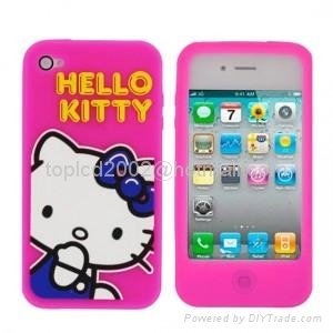 Hello Kitty Series Design Soft Silicon Silicone Back Cover Case For Iphone 4 4g  4