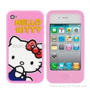 Hello Kitty Series Design Soft Silicon Silicone Back Cover Case For Iphone 4 4g  5