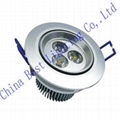 3W 220V dimmable round LED indoor Downlights 3