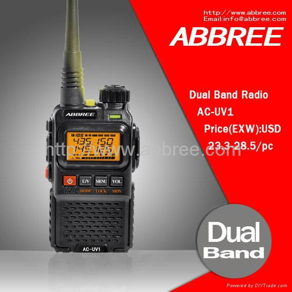 Dual band two way radio walkie talkie with CE RoHS FCC   AC-UV1