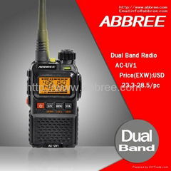 Dual band two way radio walkie talkie with CE RoHS FCC   AC-UV1
