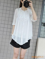 Chiffon shirt pure color leisure