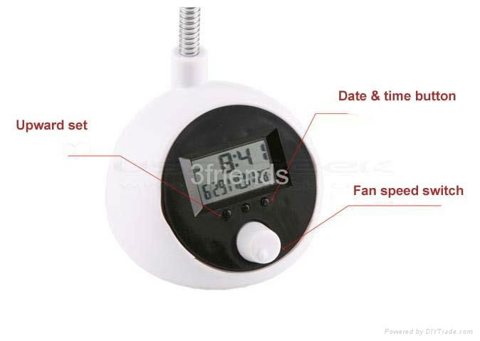 Mini USB fan with clock  and calendar 5