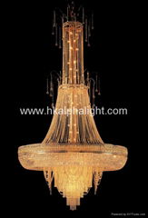 gold K9 crystal pendant lamp for hotel project 