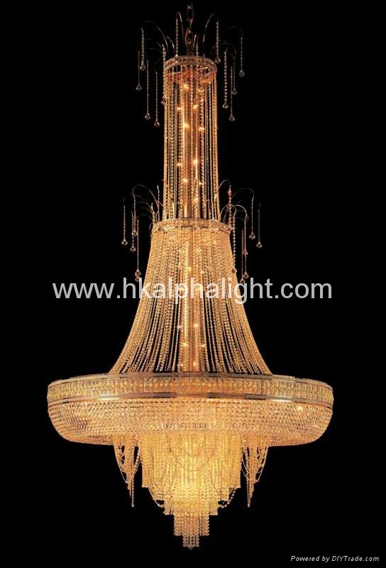 gold K9 crystal pendant lamp for hotel project  2