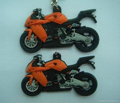 motorbike PVC keyring