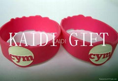 cute silicone bracelet logo debossed