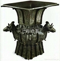 Bronze Four-goat Square  Zun 4