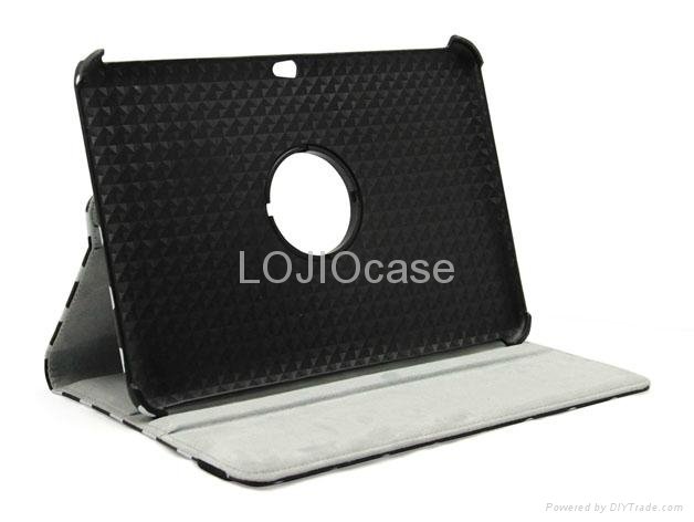 360degree rotated/swivel leather case for Samsung7300 with multi view angle 5