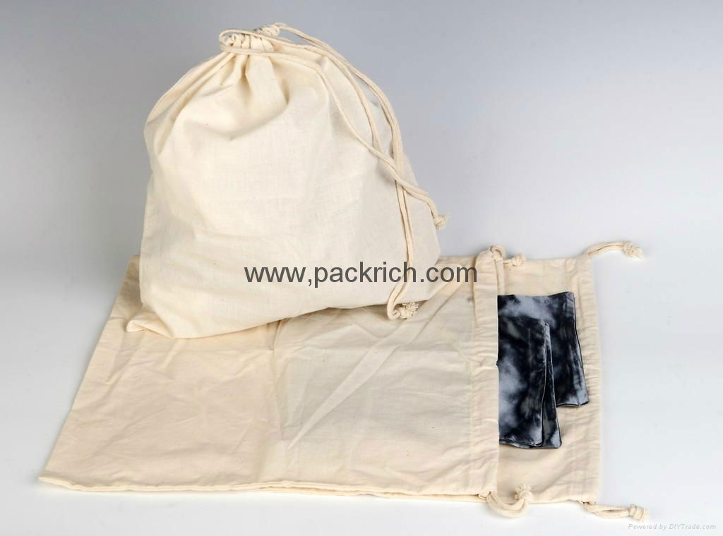 100% Natural Cotton Drawstring Laundry Bags 