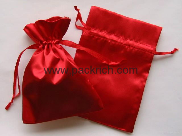 Promotional black drawstring satin pouch 5