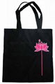 Fashion reusable black cotton bag