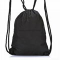 Black Nylon Drawstring Gym Sack Pack
