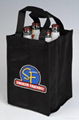 Promotional black reusable 4 bottle wine bags