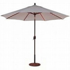 9' Lighted Patio Umbrella - Aluminum Auto Tilt