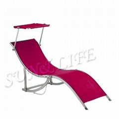 Outdoor Folding Beach Bed with Sunshade   