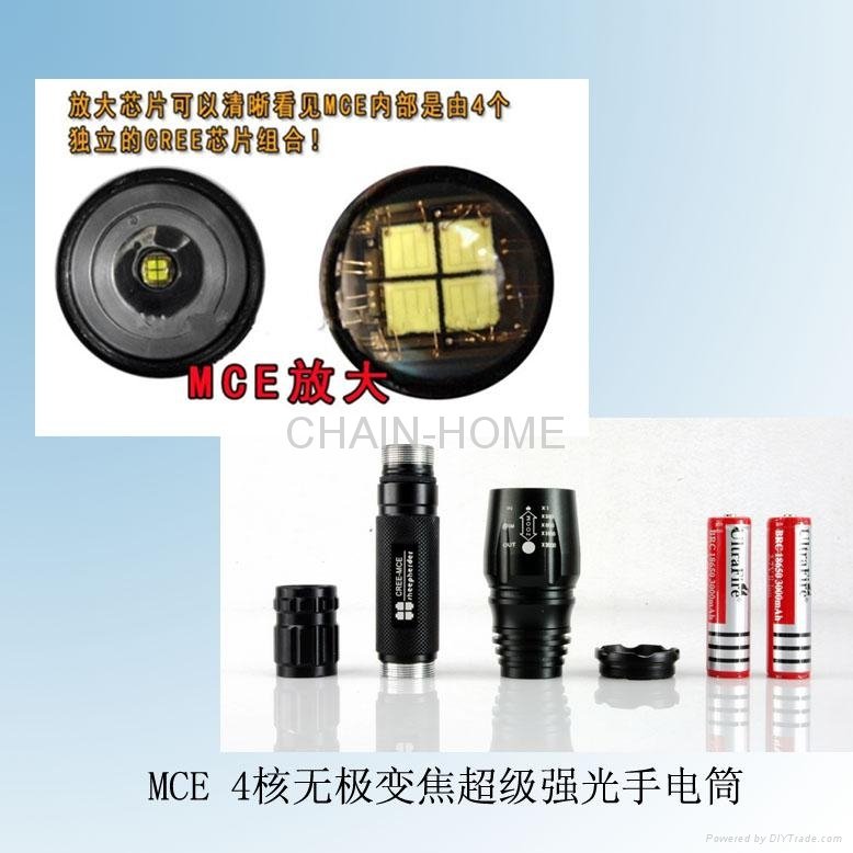 CREE MCE Super power flashlight wiht ZOOM IN/OUT funcation 4