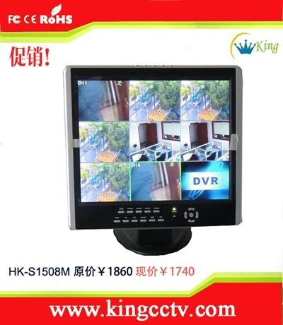 促销15寸8路LCD DVR数字硬盘录像机监控一体机 1