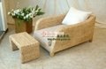 Seagrass rattan chaise lounge