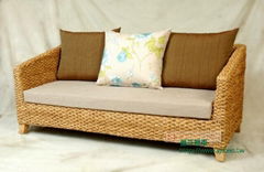 Nanyang style three-seat sofa rattan seagrass