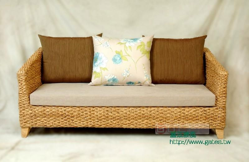 Nanyang style three-seat sofa rattan seagrass 2