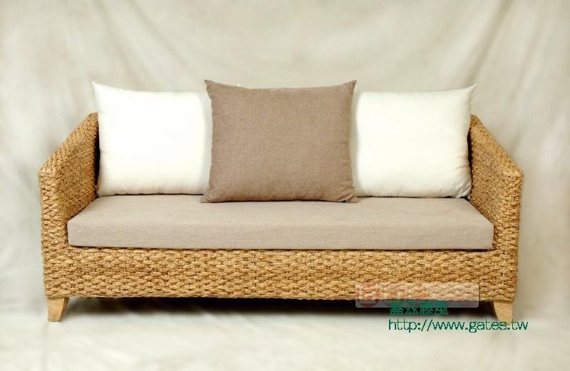 Nanyang style three-seat sofa rattan seagrass 3